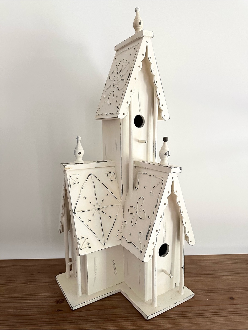 Vintage Tall Decorative Rustic Distressed Wooden Victorian Birdhouse